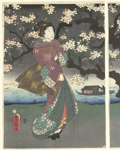 Paseo nocturno por el río de Utagawa Kunisada (I)