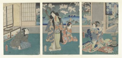 el tercer mes Yayoi (título sobre objeto) Historias modernas de Genji durante los doce meses (título de la serie) Imayo Genji junikagetsu no uchi (título de la serie sobre el objeto) de Utagawa Kunisada (I)