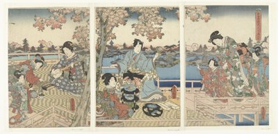 Un banquete de primavera para los genji orientales Azuma Genji hana no yuen (título sobre objeto) de Utagawa Kunisada (I)