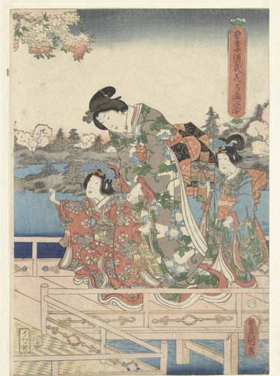 Un banquete de primavera para los genji orientales Azuma Genji hana no yuen (título sobre objeto) de Utagawa Kunisada (I)