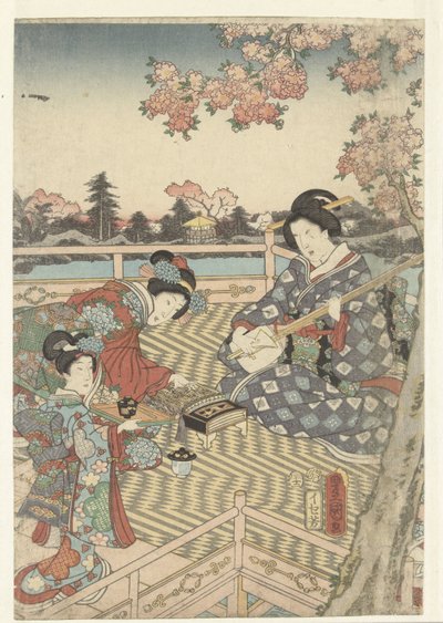 Un banquete de primavera para los genji orientales Azuma Genji hana no yuen de Utagawa Kunisada (I)