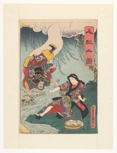 Inmortal cayendo de una nube de Utagawa Kunisada (I)