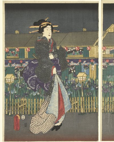 Iris en plena floración de Utagawa Kunisada (I)