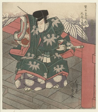 Hombre a la entrada de un templo de Utagawa Kunisada (I)