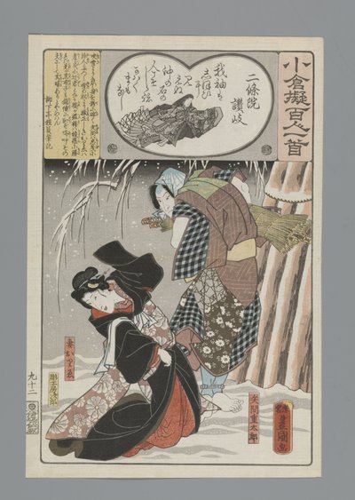 Ogura Imitación de los cien poemas (título de la serie) de Utagawa Kunisada (I)