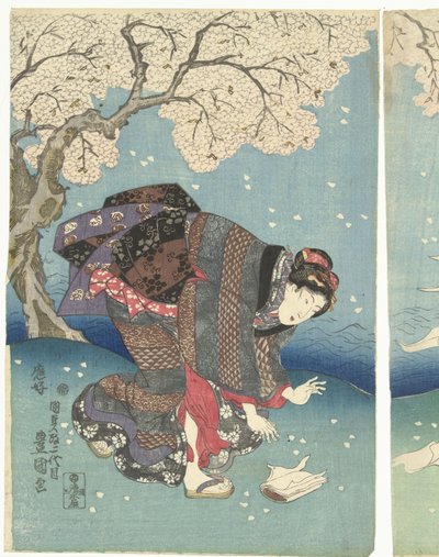 Día tormentoso en el río Sumida Ocho vistas de Edo (título de la serie) de Utagawa Kunisada (I)
