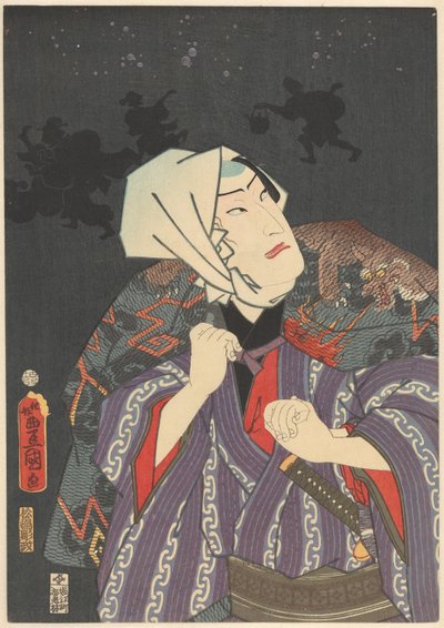 Tokijirô con bata de bombero de Utagawa Kunisada (I)