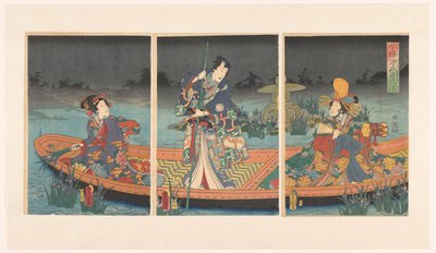 Oleadas enemigas se acercan al príncipe Genji moderno Imayo Genji yoseru adanami (título sobre objeto) de Utagawa Kunisada (I)