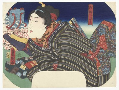 Mujer con ollas de agua de Utagawa Kunisada (I)
