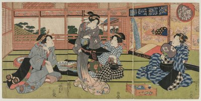 Vista de la Gran Nueva Sala en Sakurai, principios o mediados de la década de 1830 de Utagawa Kunisada