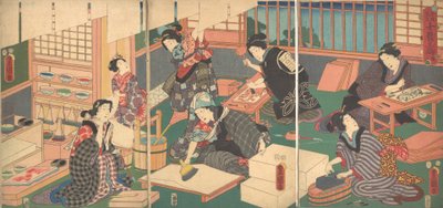 Artesanos, de la serie Una Parodia Actualizada de las Cuatro Clases de Utagawa Kunisada