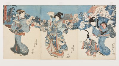 Cerezos en flor en Atagoyama de Utagawa Kunisada