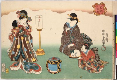 Nieve vespertina Bo-setsu, de la serie, Ocho vistas figurativas Sugata Hakkei, ca. 1850 de Utagawa Kunisada