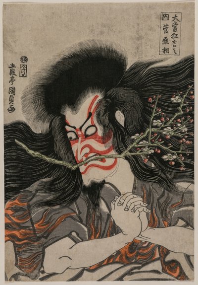 Ichikawa Danjuro VII as Kan Shojo in the Mt. Tenpai Scene, from the series Famous Kabuki Plays de Utagawa Kunisada
