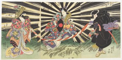 Escena mágica de la guerra Genpei de Utagawa Kunisada
