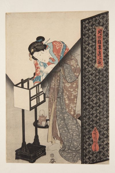 Lámpara oriental (Andon) de Utagawa Kunisada
