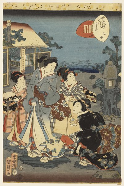 Escena del cuento de Genji por Madame Murasaki de Utagawa Kunisada