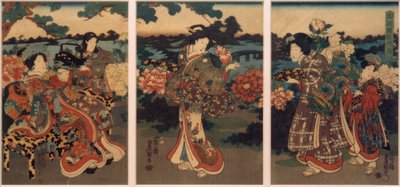 Mariposas y peonías de Utagawa Kunisada