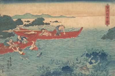 Seishu Awabi-tori no Zu, ca. 1840 de Utagawa Kunisada