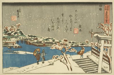 Nieve en Matsuchiyama de Utagawa Kunisada