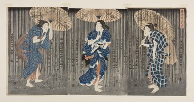 Chubasco repentino en el calor del verano de Utagawa Kunisada