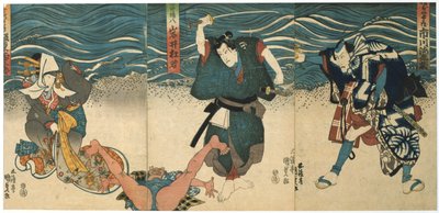 Escena de teatro, 1844 de Utagawa Kunisada