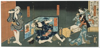Escena de Teatro, 1844 de Utagawa Kunisada