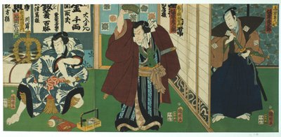 Escena teatral, 1844 de Utagawa Kunisada