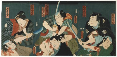 Escena de teatro, 1844 de Utagawa Kunisada