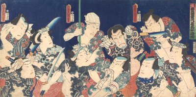 Obra maestra de por vida de Utagawa, de la versión japonesa del Shuihu Zhuan de Utagawa Kunisada
