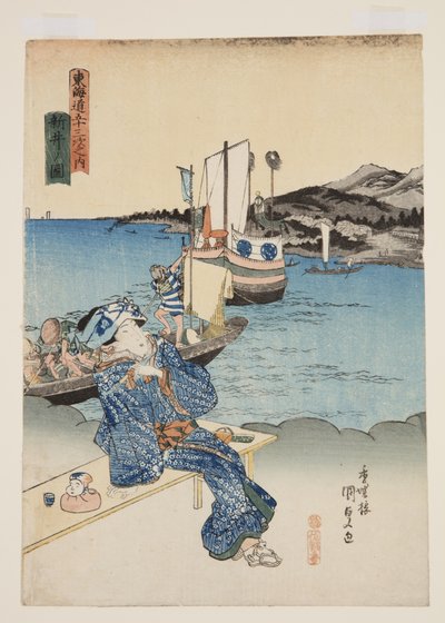 Vista de Arai (Arai no zu) de Utagawa Kunisada