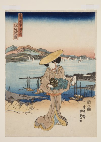 Vista de Ejiri de Utagawa Kunisada