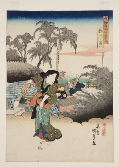 Vista de Fujikawa (Fujikawa no zu) de Utagawa Kunisada