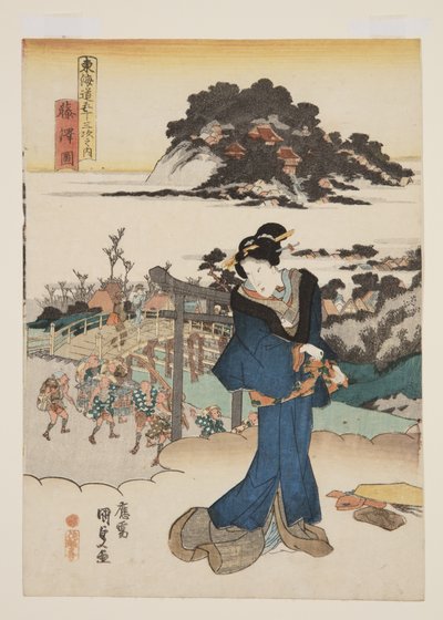 Vista de Fujisawa de Utagawa Kunisada