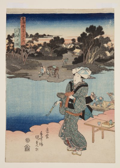 Vista de Kawasaki (Kawasaki no zu) de Utagawa Kunisada