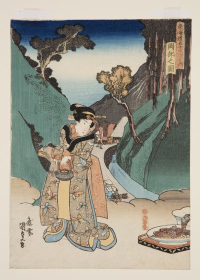 Vista de Okabe (Okabe no zu) de Utagawa Kunisada