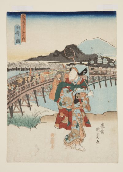 Vista de Okazaki de Utagawa Kunisada