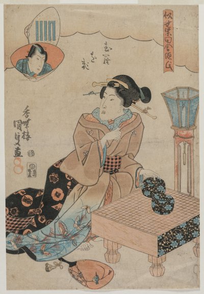 Mujer Preparándose para Jugar Go de Utagawa Kunisada