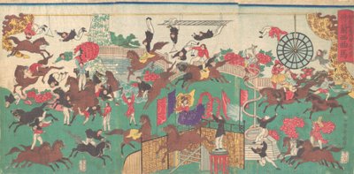 Circo Ecuestre Francés en los terrenos del templo Asakusa Kannon de Utagawa Kuniteru