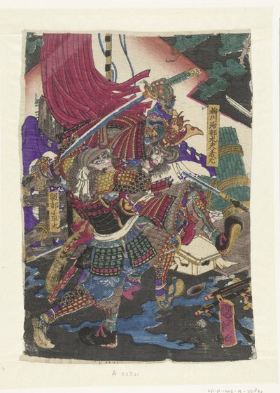 hombres luchadores de Utagawa Kunitsuna
