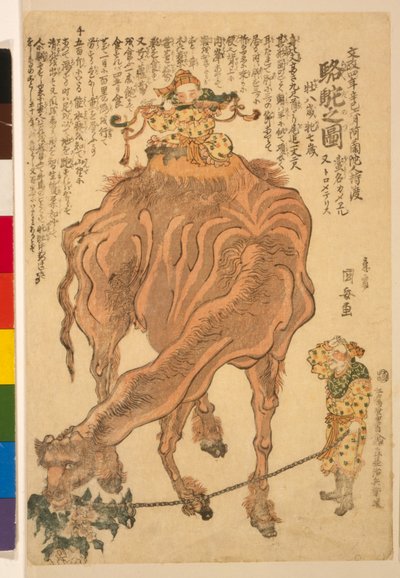 Un Camello, pub. 1824 de Utagawa Kuniyasu