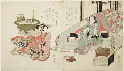 Una pareja en el dormitorio de Utagawa Kuniyasu