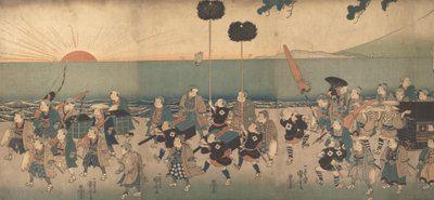 Niños Actuando una Procesión de Daimyo de Utagawa Kuniyoshi