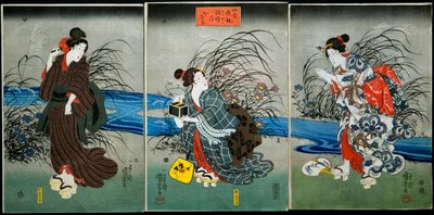 Cazando luciérnagas en verano (Nōryō no hotaru) Serie: Diversiones de las Cuatro Estaciones (Shiki yūkan), c.1845-1846 de Utagawa Kuniyoshi
