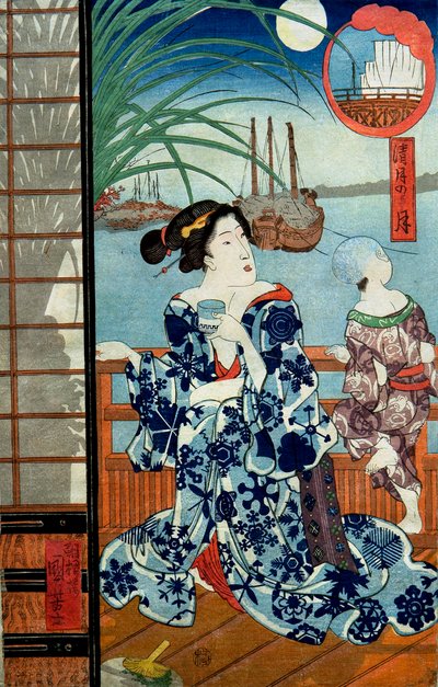 Luna Clara en el Octavo Mes (Seigetsu no tsuki) (Kannazuki) de Utagawa Kuniyoshi