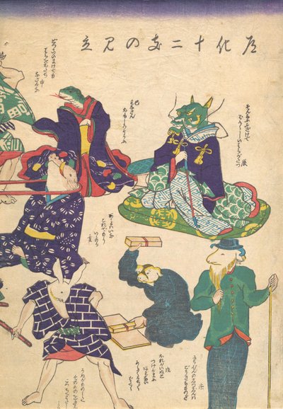 Artesano por los doce signos del zodiaco de Utagawa Kuniyoshi