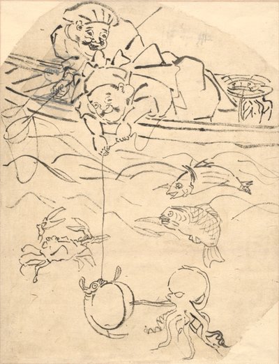 Daikoku y Ebisu, dos de los siete dioses de la felicidad de Utagawa Kuniyoshi