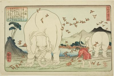 Dashun (Taishun), de la serie "Veinticuatro Ejemplos de Piedad Filial como Espejo para Niños (Nijushiko doji kagami)" de Utagawa Kuniyoshi