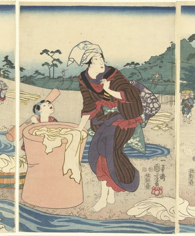 D eco traje ta Mari VIE Rin pro Vinci em EE. UU. es de Utagawa Kuniyoshi
