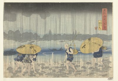 La Ribera de Onmaya en la Capital Oriental Toto Onmayagashi no zu (título sobre objeto) de Utagawa Kuniyoshi